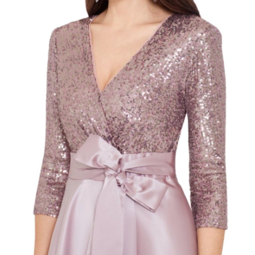NEW XSCAPE Sequin & Satin A-Line Gown Size 14